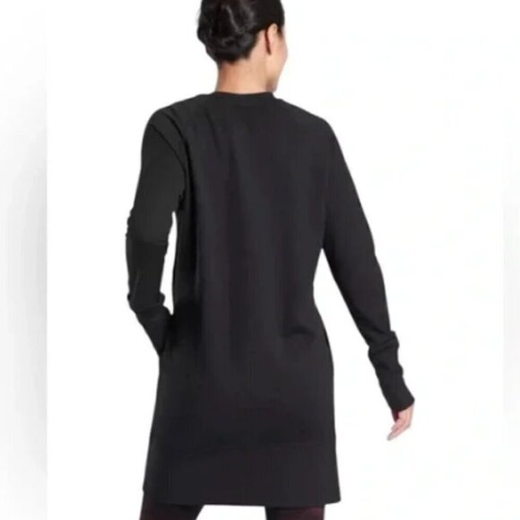 Athleta Bounce Back Sweatshirt Dress Black Size S - Picture 3 of 15